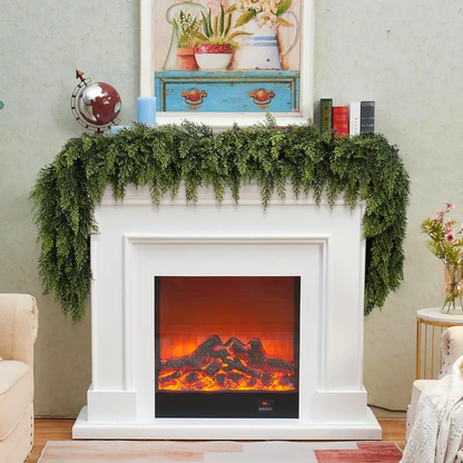 🔥Exclusive Offer🎄🎅 Artificial Cedar Garland🌿Green Pine Garland for Table, Mantel, Wall – Perfect for Indoor & Outdoor Christmas Decorations🎄