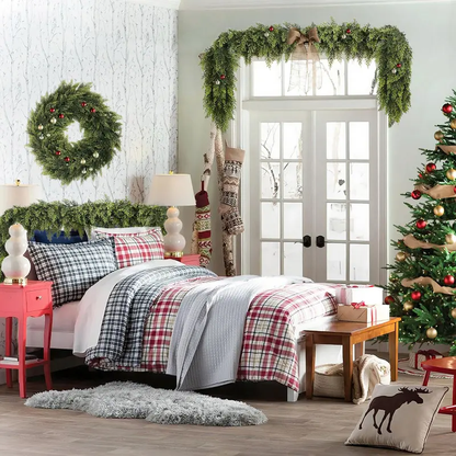 🎄🎅 Artificial Cedar Garland🌿Green Pine Garland for Table, Mantel, Wall – Perfect for Indoor & Outdoor Christmas Decorations🎄